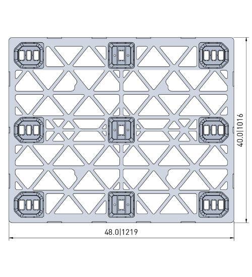 Plastic Industrial Pallet 48" x 40" - 7,500 lbs. Static Load - Nelson