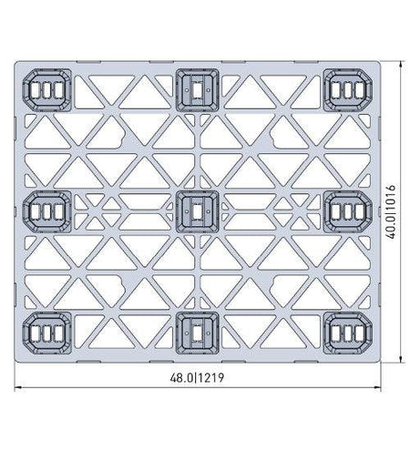 Plastic Industrial Pallet 48" x 40" - 7,500 lbs. Static Load - Nelson