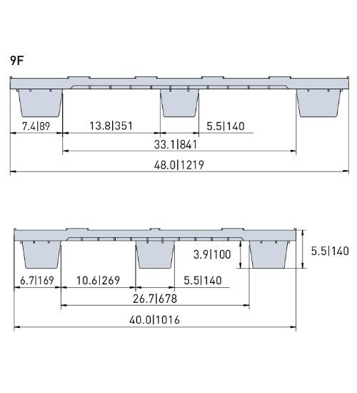 Plastic Industrial Pallet 48" x 40" - 7,500 lbs. Static Load - Nelson