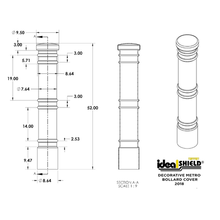 Ideal Shield Metro Bollard Covers for 4" and 6" Pipe - S4 Bollards