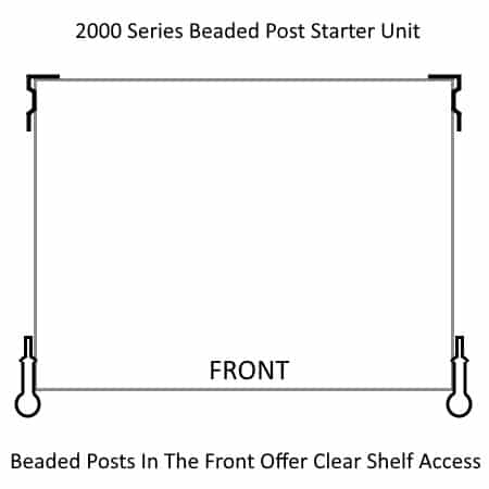 2000 Series Closed Steel Shelving Beaded Post with 5 Shelves - Lyon