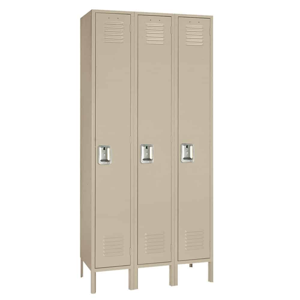 Single Tier 12"w x 18"d x 78"h Standard Metal Locker 3 Wide - Lyon