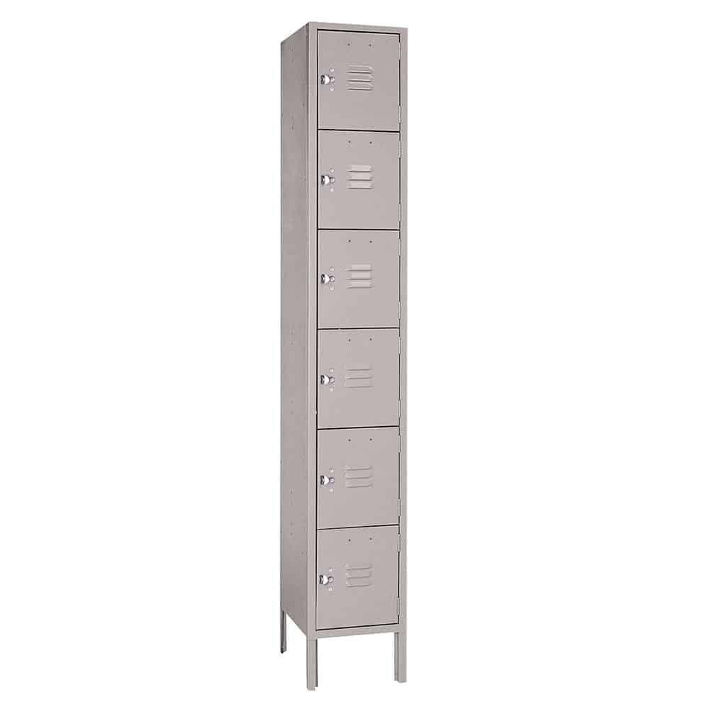 Six Tier Standard Metal Locker 1 Wide - Lyon