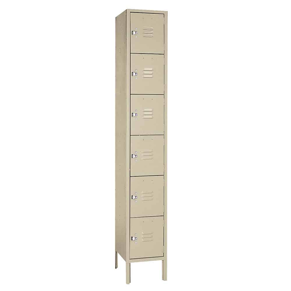 Six Tier 12"w x 12"d x 78"h Standard Metal Locker 1 Wide - Lyon