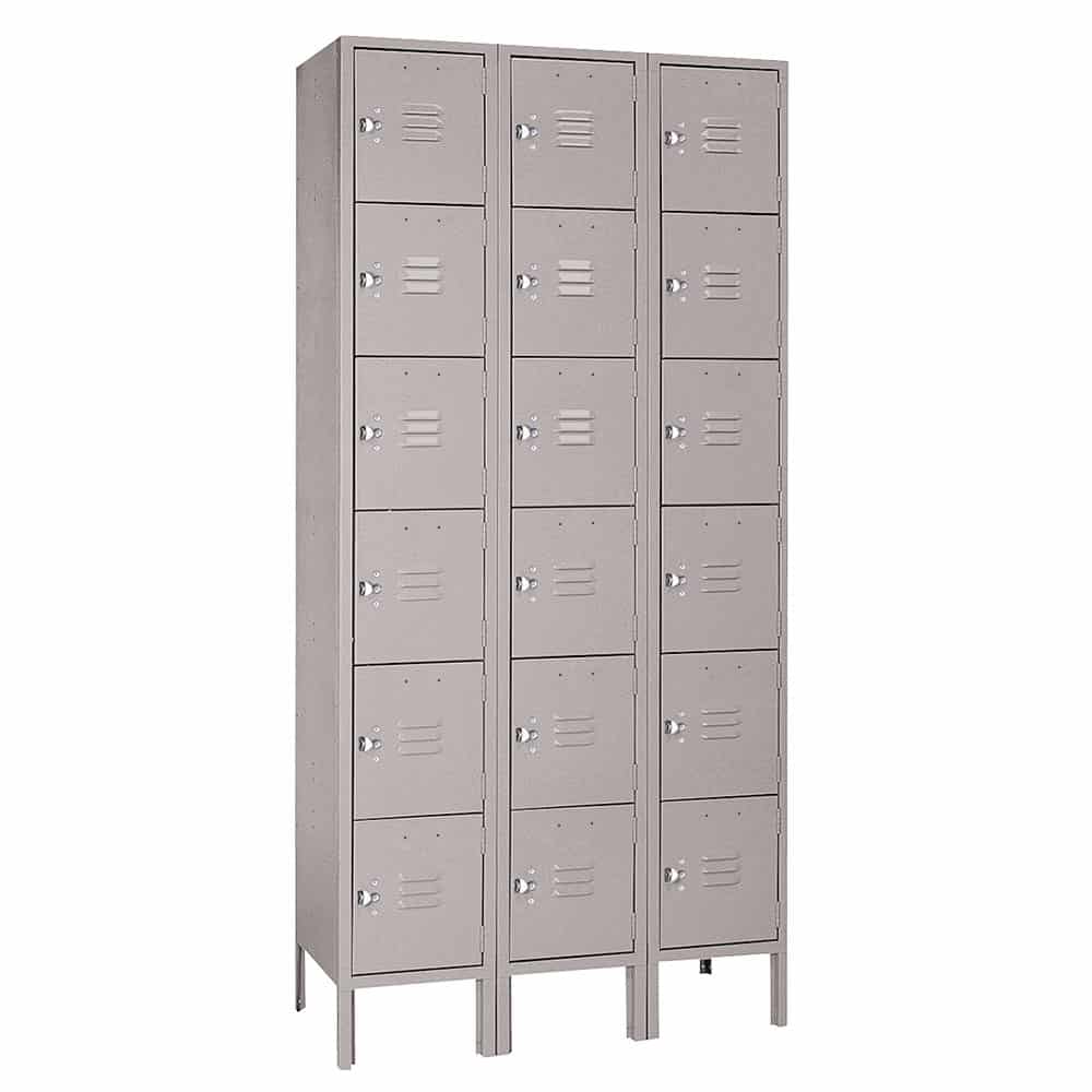 Six Tier Standard Metal Locker 3 Wide - Lyon