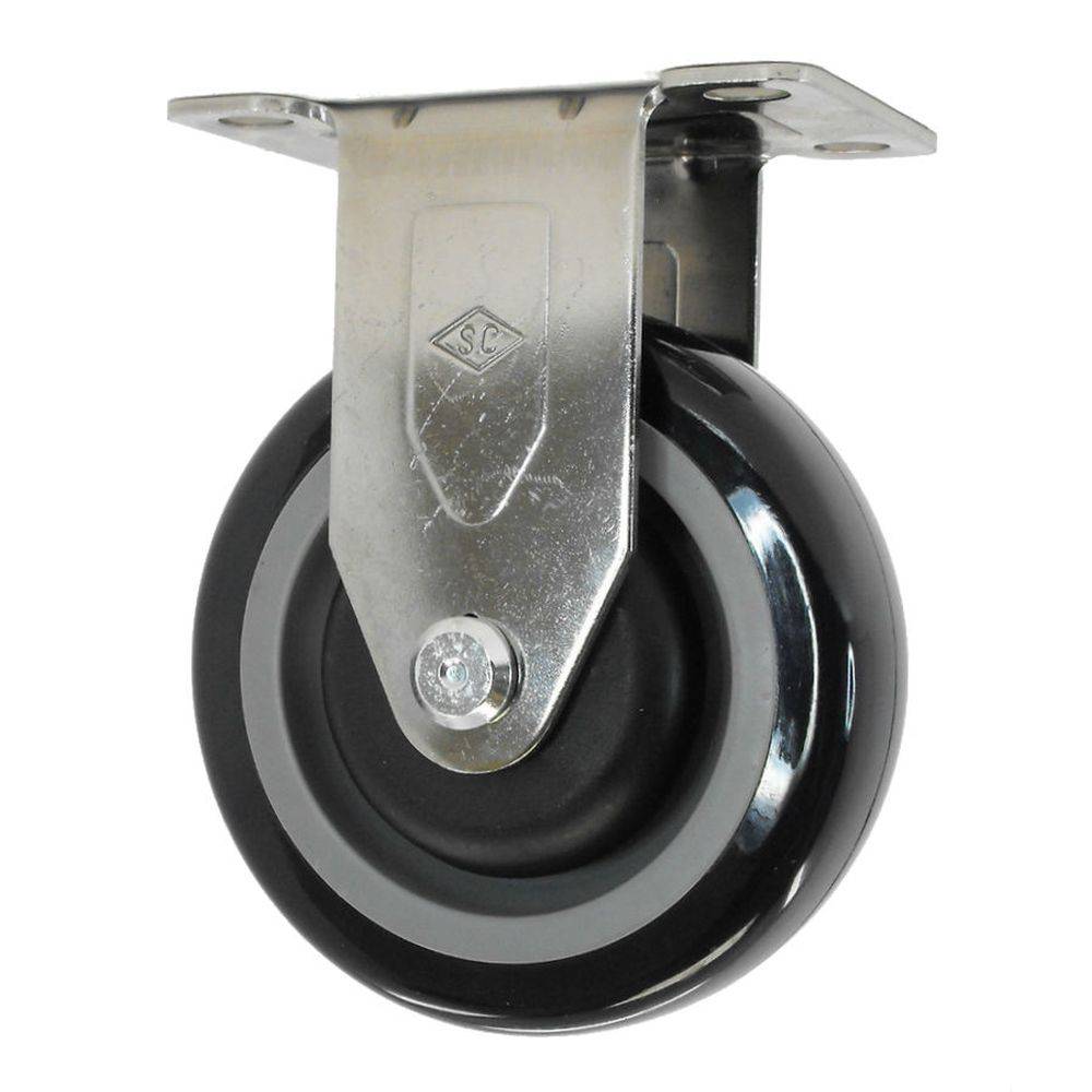 4" x 1-1/4" Poly-Pro Wheel Rigid Caster Stainless Steel - 300 lbs. capacity - Durable Superior Casters