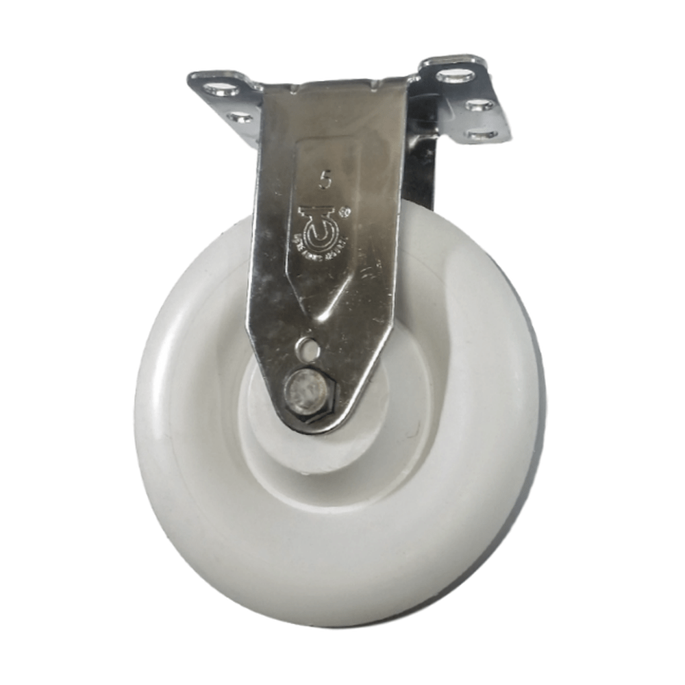 5" x 1-1/4" Polyolefin Wheel Rigid Caster Stainless Steel - 350 lbs. Capacity - Durable Superior Casters