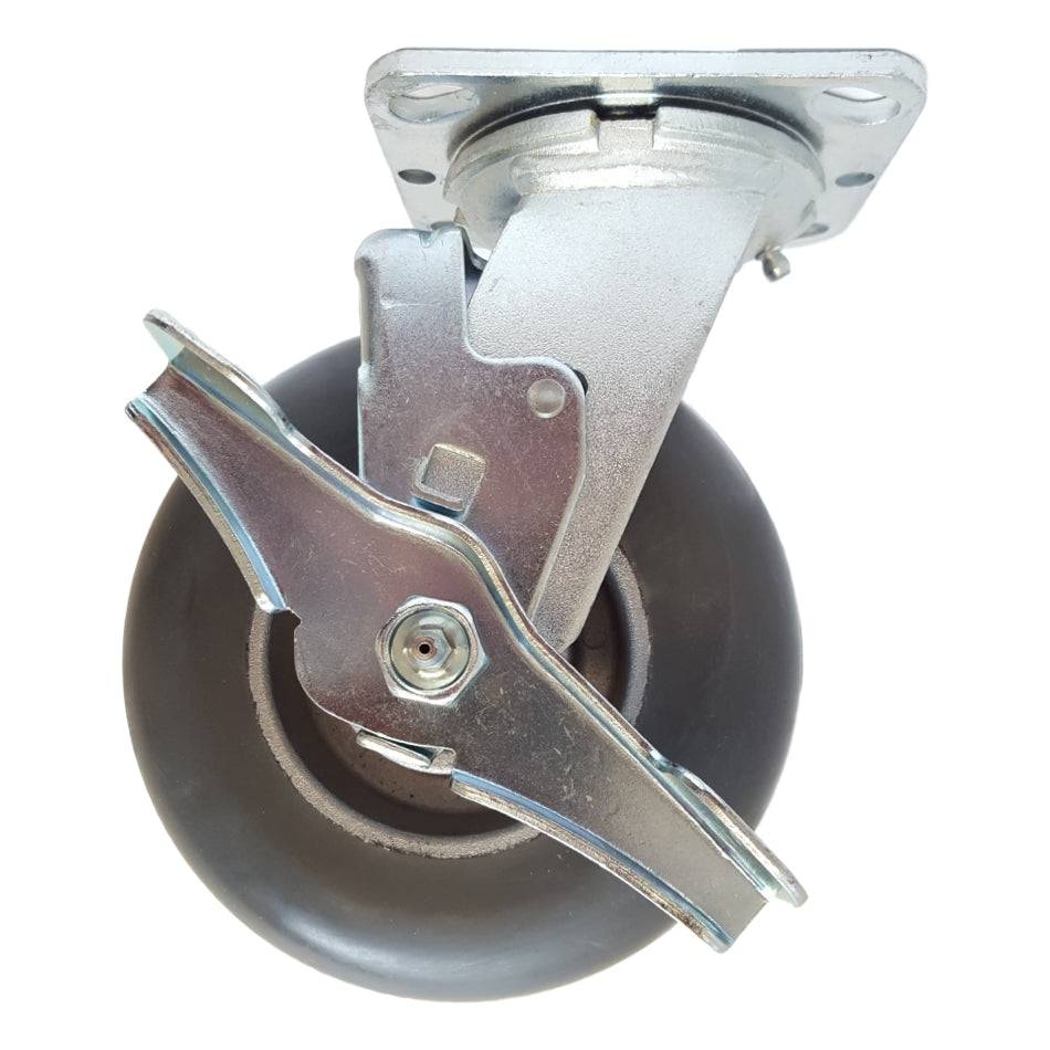 6" x 2" Dura Cushion Wheel Swivel Caster W/ Brake - Durable Superior Casters