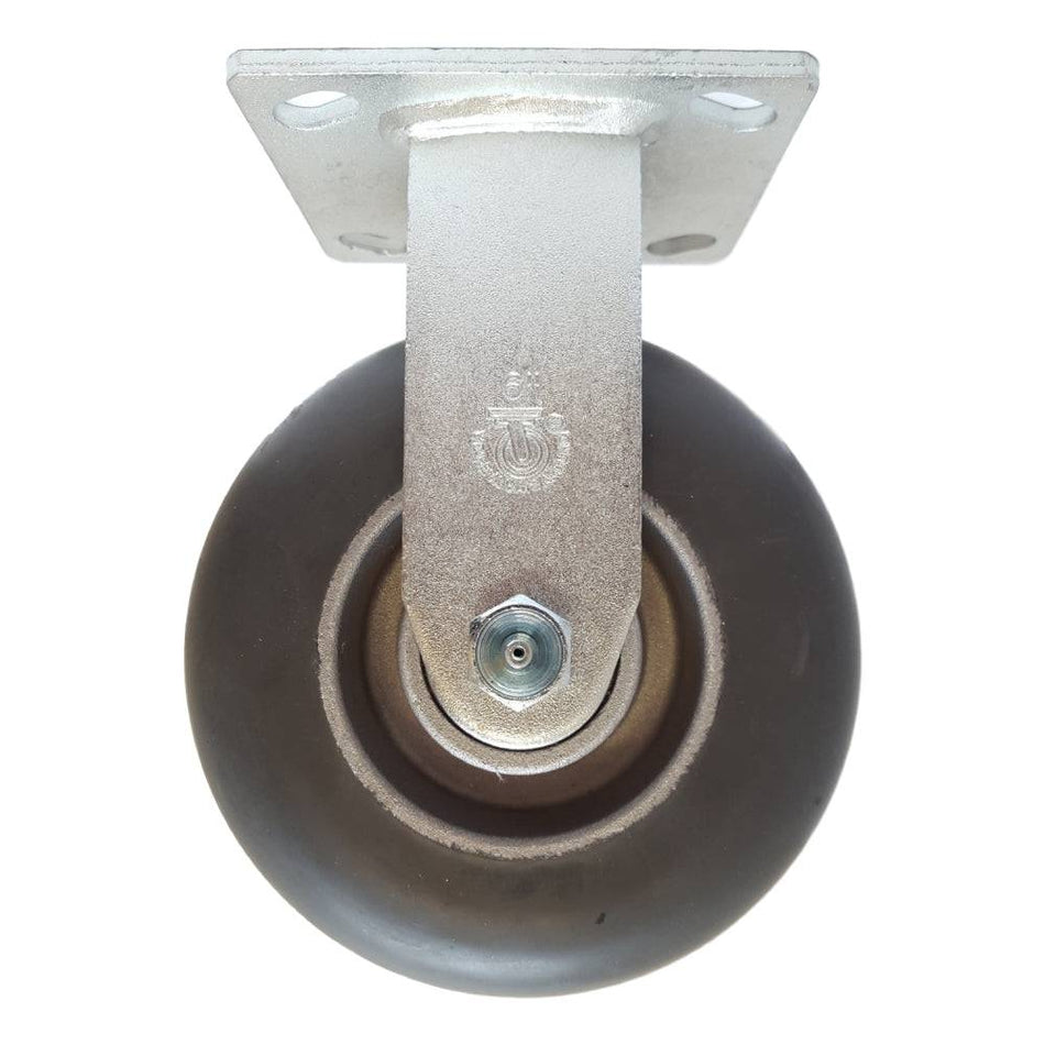 6" x 2" Dura Cushion Wheel Rigid Caster - 350 lbs. capacity - Durable Superior Casters