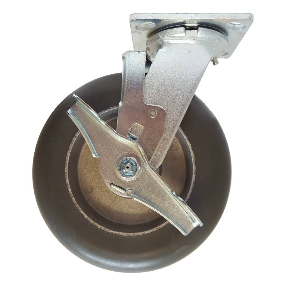8" x 2" Dura Cushion Wheel Swivel Caster W/ Brake - Durable Superior Casters
