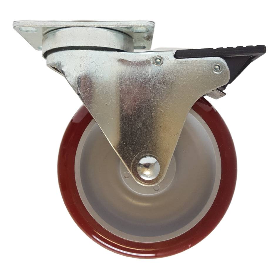5" x 1-1/4" Polymadic Wheel Swivel Caster W/ Total Lock Brake - 350 lbs. Cap. - Durable Superior Casters