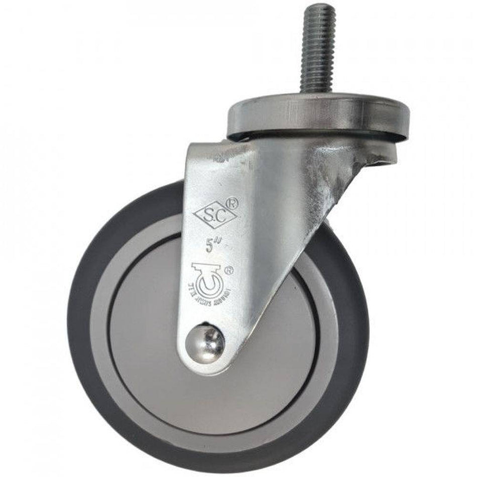 5" x 1-1/4" Thermo-Pro Wheel Threaded Swivel Stem Caster (1/2") - 300 lbs. Cap. - Durable Superior Casters