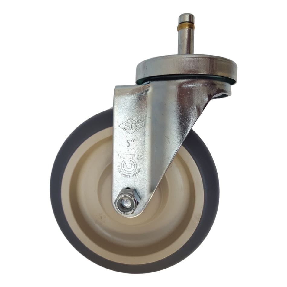 5" x 1-1/4" Thermo-Pro Swivel Grip Ring Stem Caster (7/16") - Durable Superior Casters