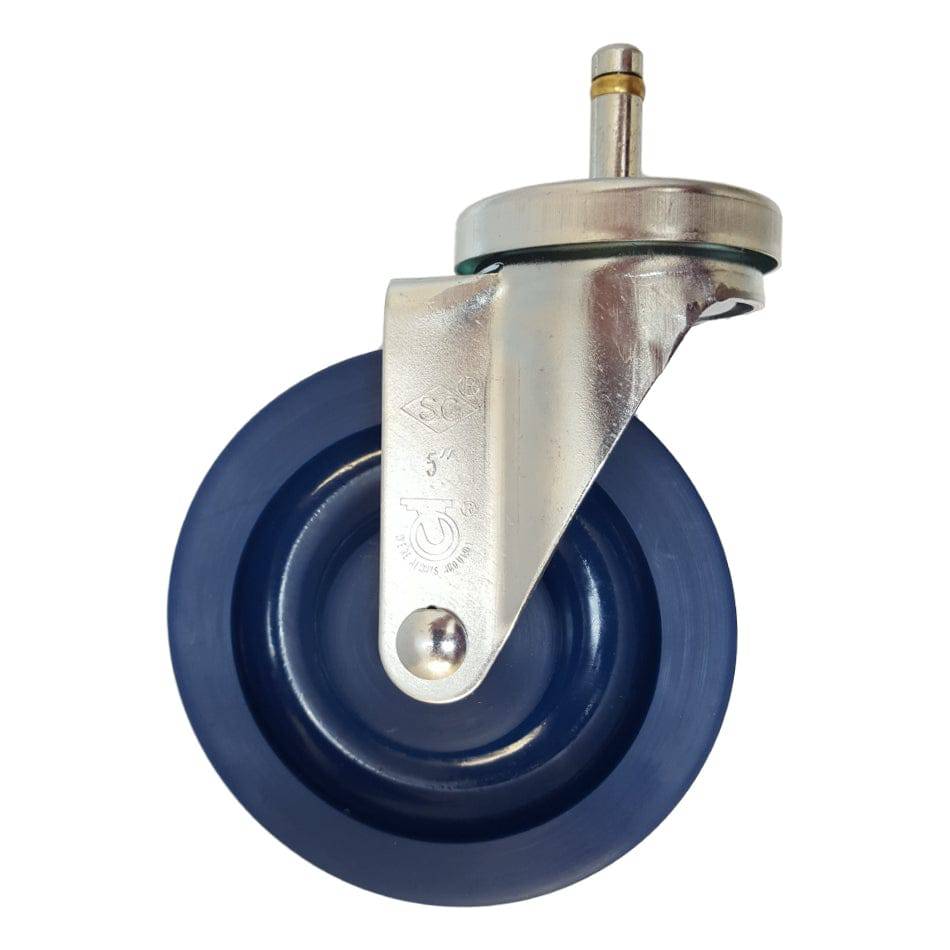 5" x 1-1/4" Duralastomer Swivel Grip Ring Stem Caster (7/16") - 350 lbs. Cap. - Durable Superior Casters