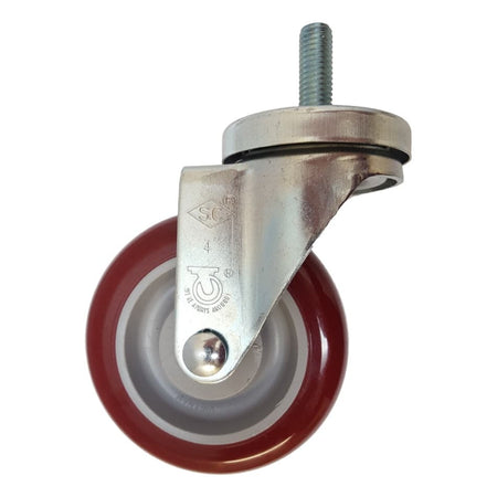 4" x 1-1/4" Polymadic Wheel Threaded Swivel Stem Caster (1/2") - 325 lbs. Cap. - Durable Superior Casters