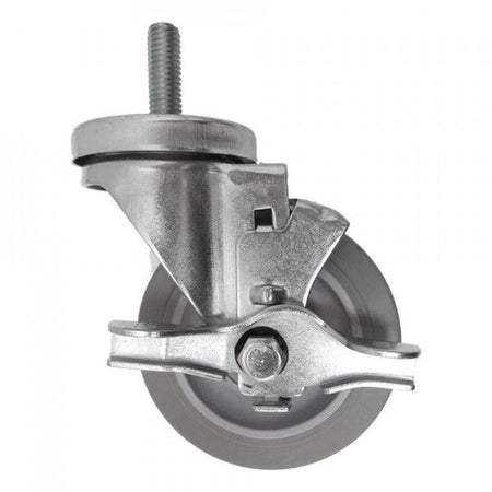 4" x 1-1/4" Nomadic Threaded Swivel Stem Caster W/ Brake (1/2") - 260 lbs. Cap. - Durable Superior Casters