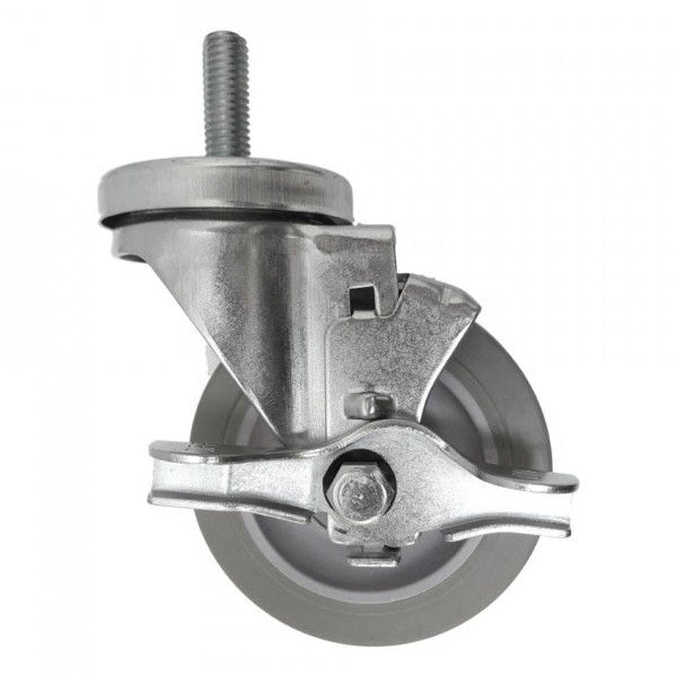4" x 1-1/4" Nomadic Threaded Swivel Stem Caster W/ Brake (1/2") - Durable Superior Casters