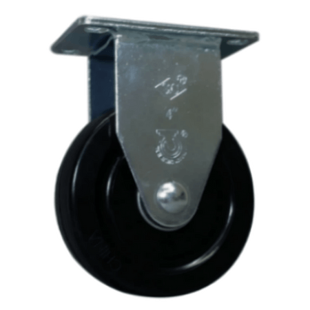 4" x 1-1/4" Hard Rubber Wheel Rigid Caster - 350 lbs. Capacity - Durable Superior Casters