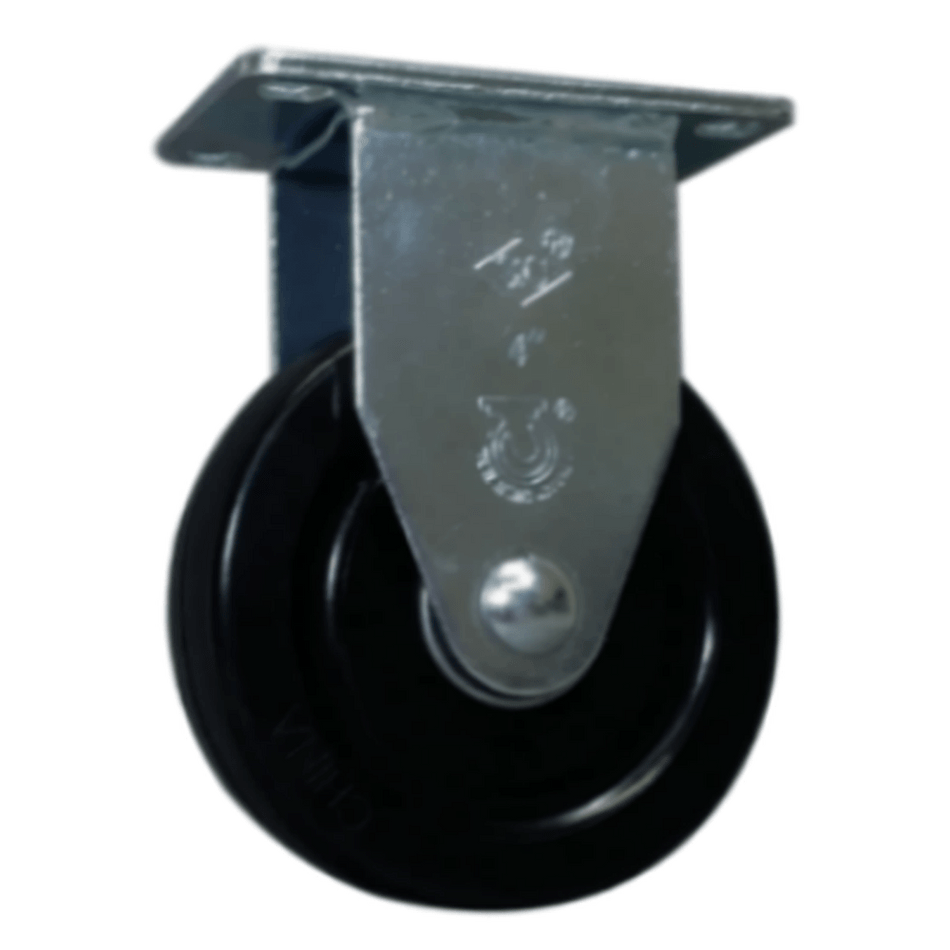 4" x 1-1/4" Soft Rubber Wheel Rigid Caster - Durable Superior Casters