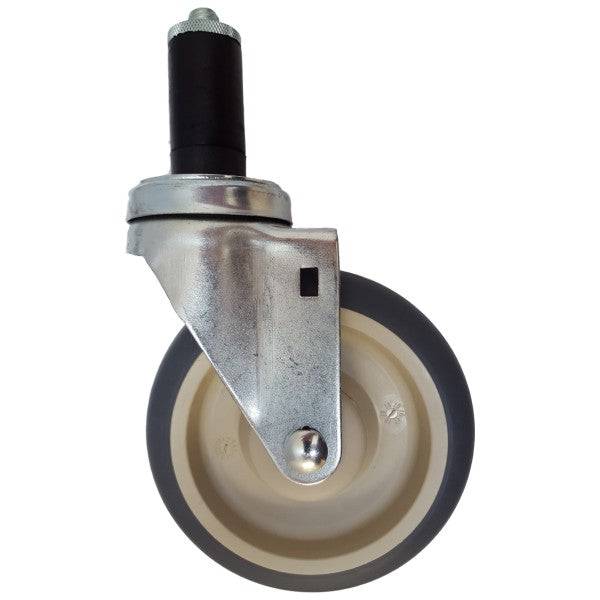 5" x 1-1/4" Thermo-Pro Threaded Swivel Stem Caster, Expandable Adapter,300# Cap - Durable Superior Casters