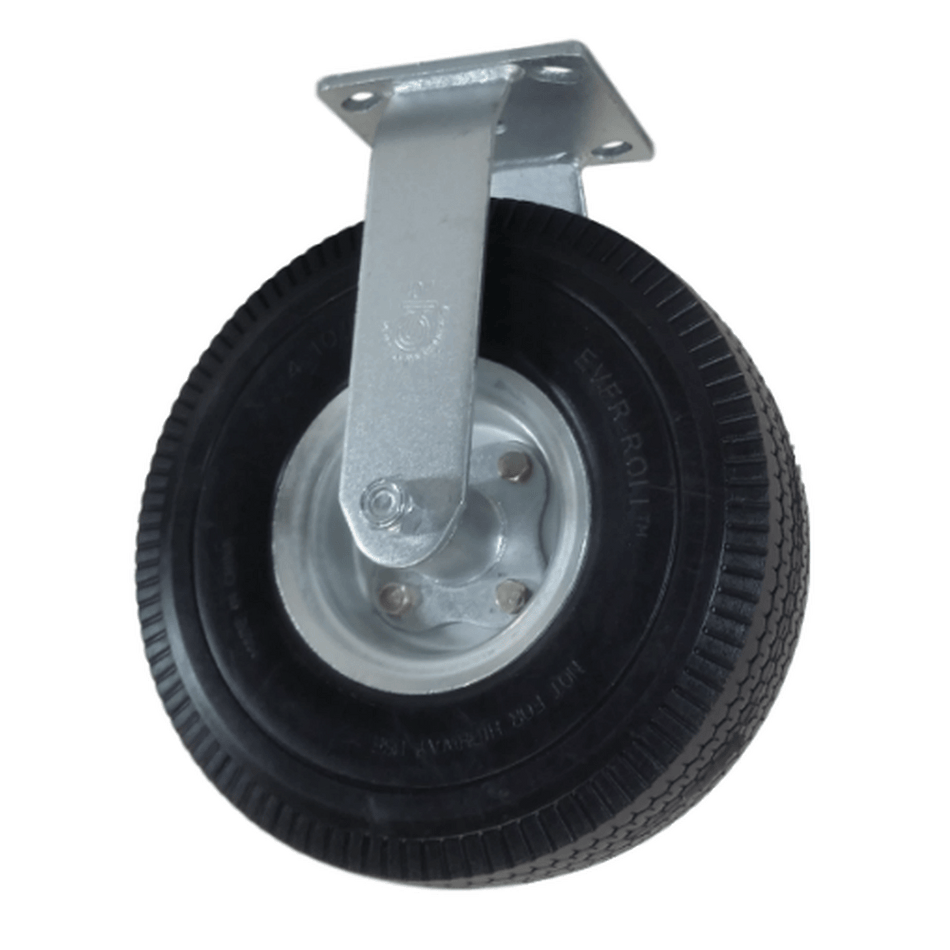 10" x 3" Ever-Roll Flat Free Wheel Rigid Caster - 280 lbs. Capacity - Durable Superior Casters