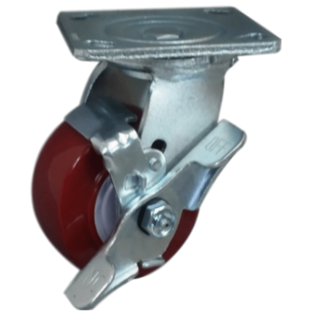 4" x 2" Polymadic Wheel Swivel Caster w/ Top Lock Brake - 600 lbs. capacity - Durable Superior Casters