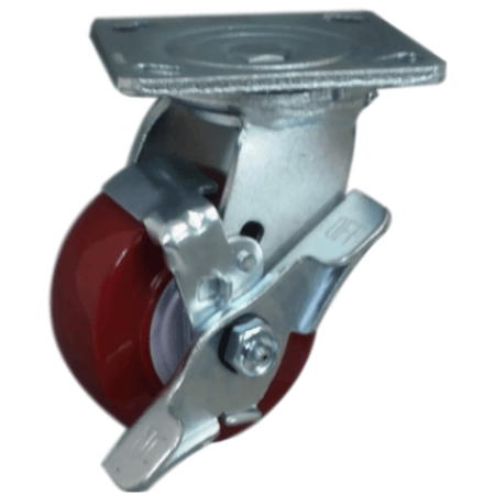 4" x 2" Polymadic Wheel Swivel Caster w/ Top Lock Brake - 600 lbs. capacity - Durable Superior Casters