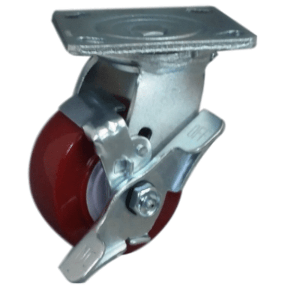 4" x 2" Polymadic Wheel Swivel Caster w/ Top Lock Brake - 600 lbs. capacity - Durable Superior Casters