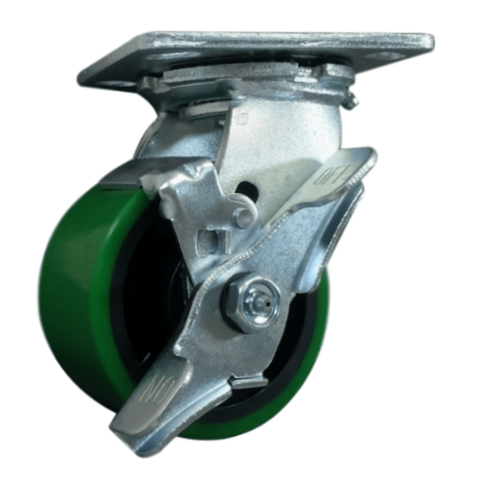 4" x 2" Polyon MaxRok Wheel Swivel Caster w/ Top Lock Brake - 700 lbs. Cap. - Durable Superior Casters