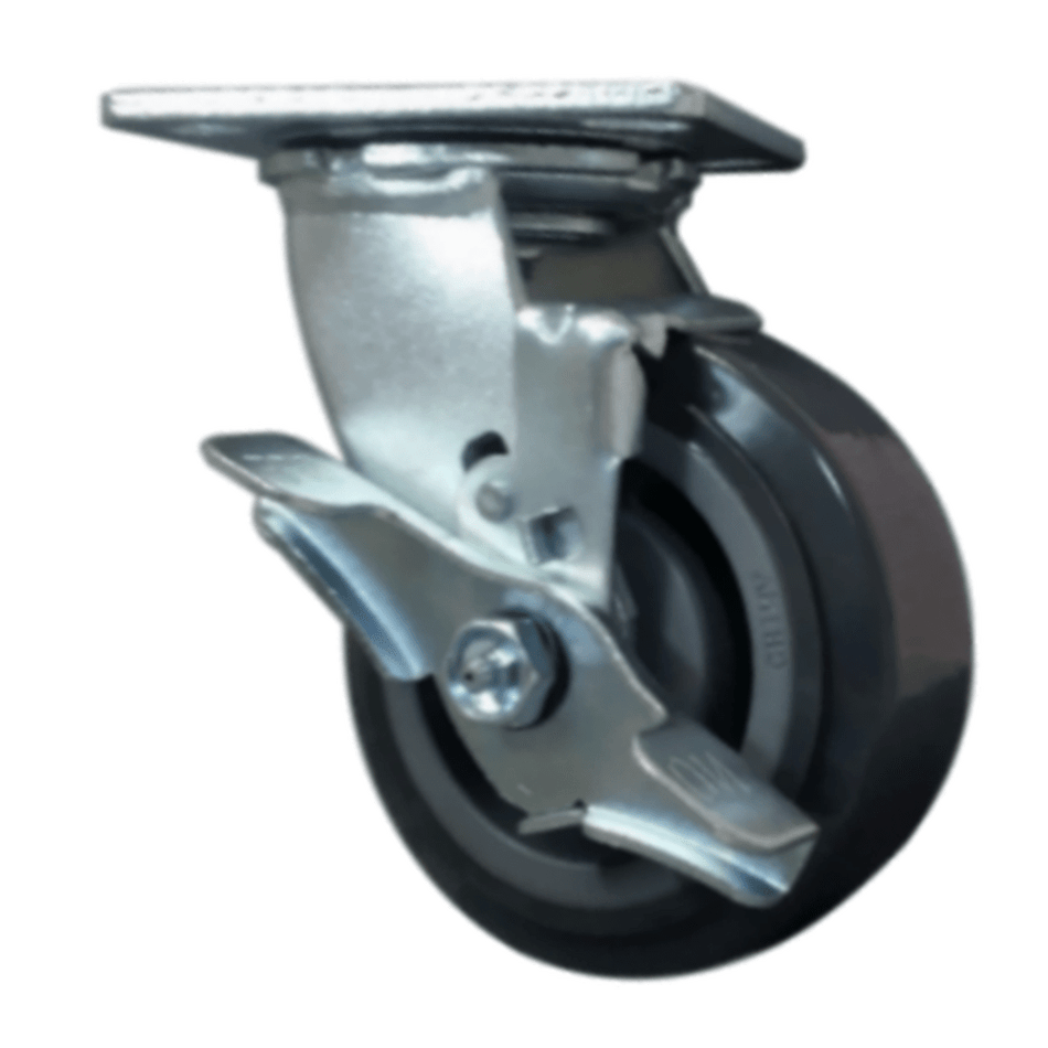 5" x 2" Polymadic Wheel Swivel Caster w/ Top Lock Brake - 750 lbs. capacity - Durable Superior Casters