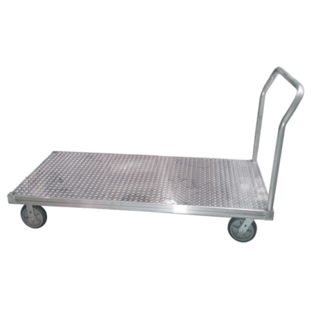 B&P Aluminum Platform Truck 30"W x 72"L - 2,000lb Cap. - Diamond Plate - B&P Manufacturing
