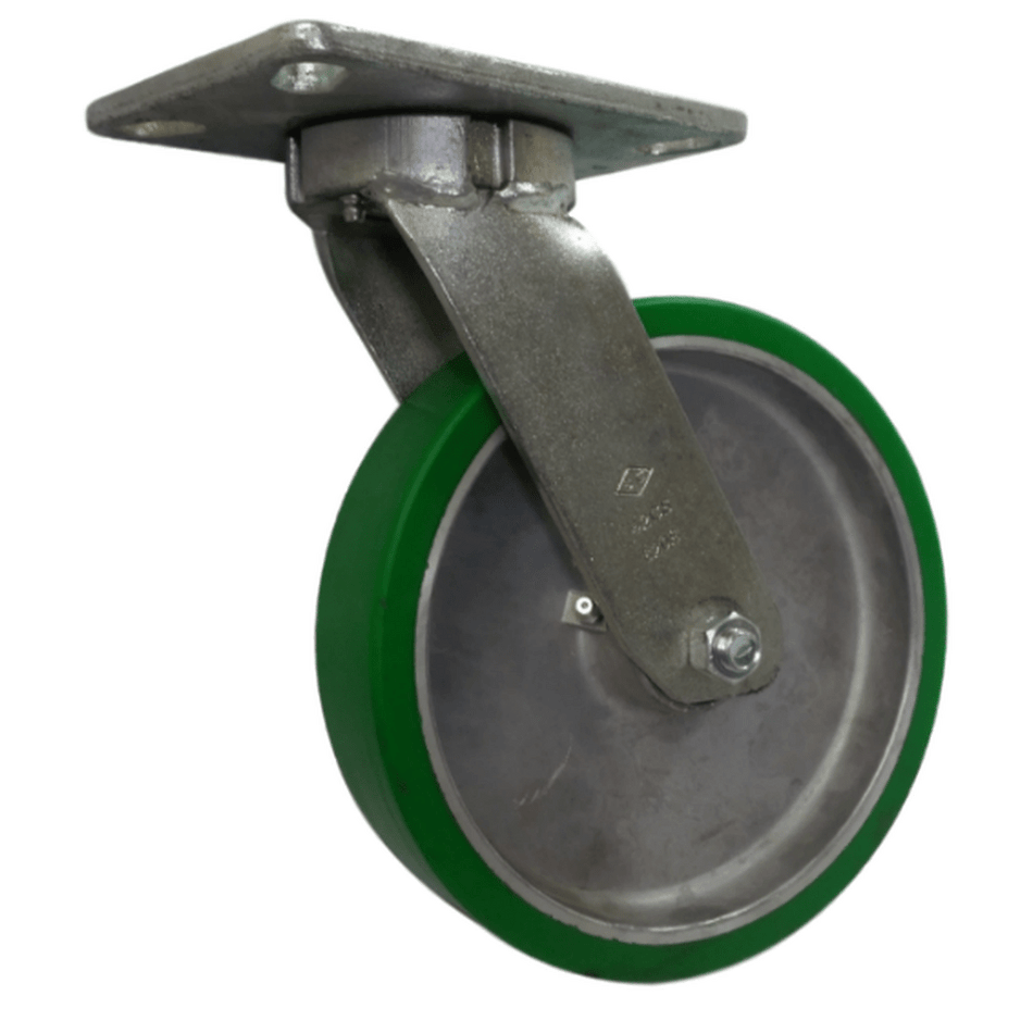 8" x 2" Polyon Aluminum Wheel Kingpinless Swivel Caster - Durable Superior Casters