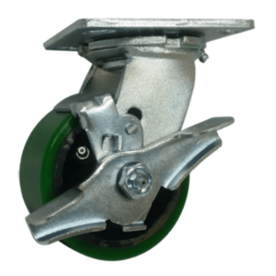 4" x 2" Polyon Cast Wheel Swivel Caster w/ Top Lock Brake - 800 lbs. Cap. - Durable Superior Casters