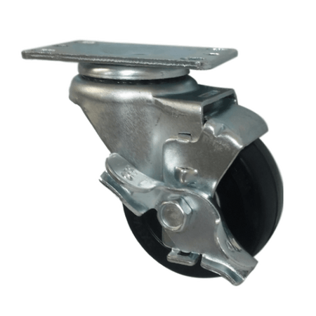 3" x 1-1/4" Hard Rubber Wheel Swivel Caster w/ Top Lock Brake - 300 lbs. Cap. - Durable Superior Casters