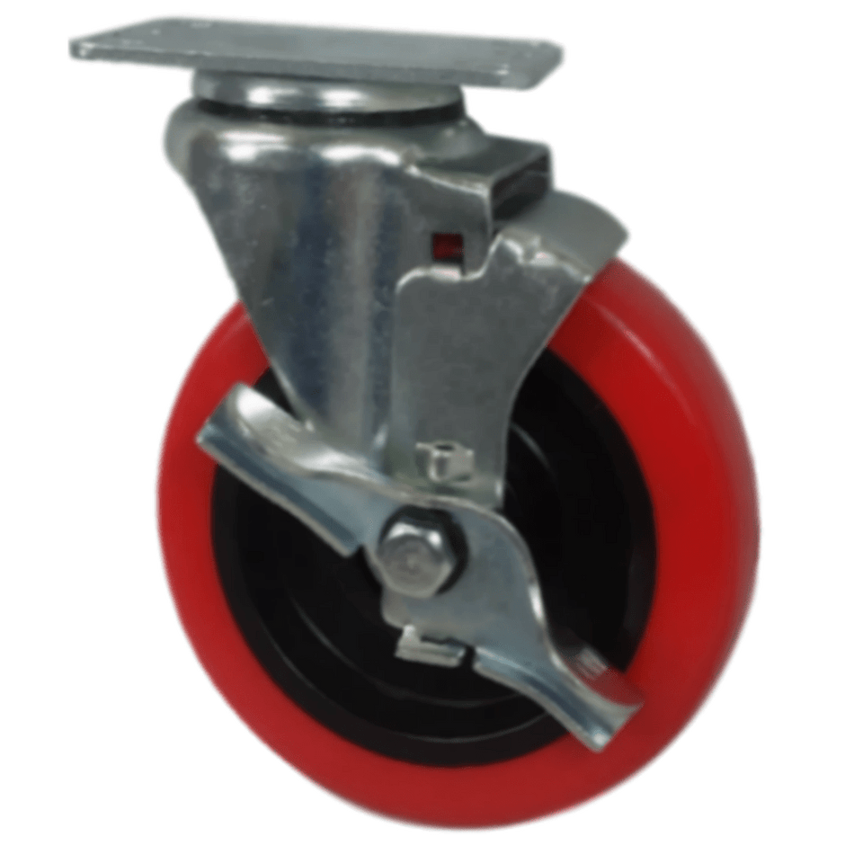 5" x 1-1/4" Poly-Pro Wheel Swivel Caster w/ Top Lock Brake - 350 lbs. capacity - Durable Superior Casters