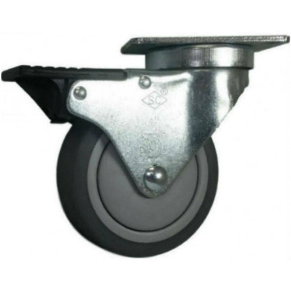 4" x 1-1/4" Thermo-Pro Wheel Swivel Caster W/ Total-Lock brake - Durable Superior Casters