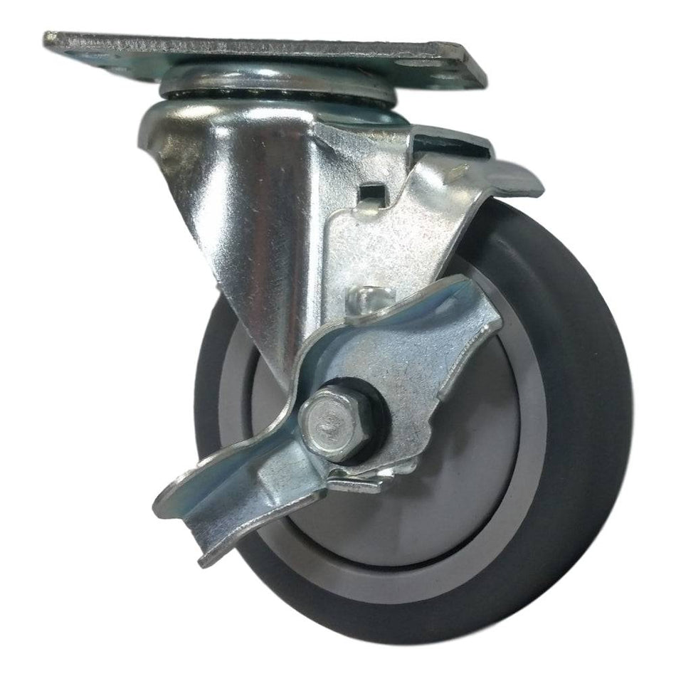 4" x 1-1/4" Thermo-Pro Wheel Swivel Caster w/ Top Lock Brake - Durable Superior Casters