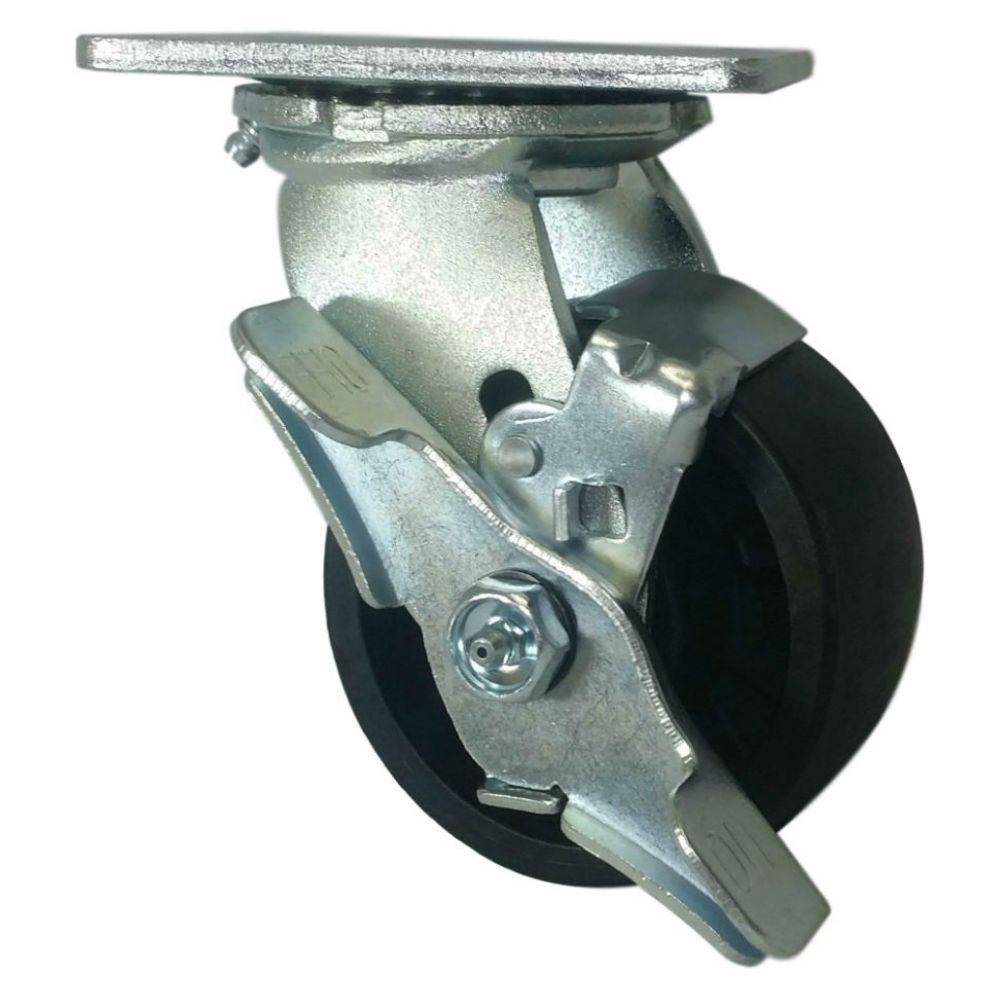 4" x 2" MaxRok Wheel Swivel Caster w/ Top Lock Brake - 800 lbs. Capacity - Durable Superior Casters