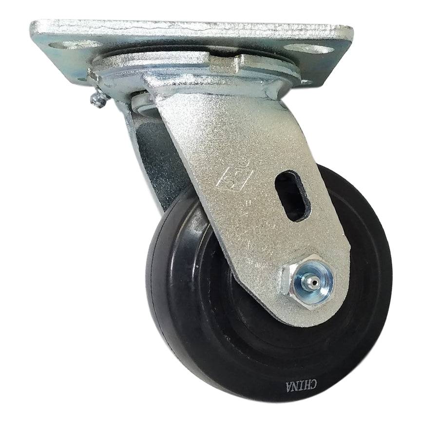 4" x 2" Rubber On Nylon Swivel Caster (Precision Bearing) - Durable Superior Casters