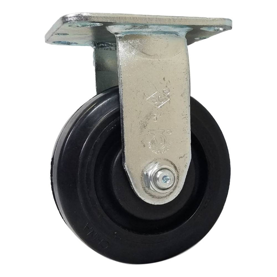 5" x 2" Rubber On Nylon Rigid Caster (Precision Bearing) - 450 lbs. Cap. - Durable Superior Casters