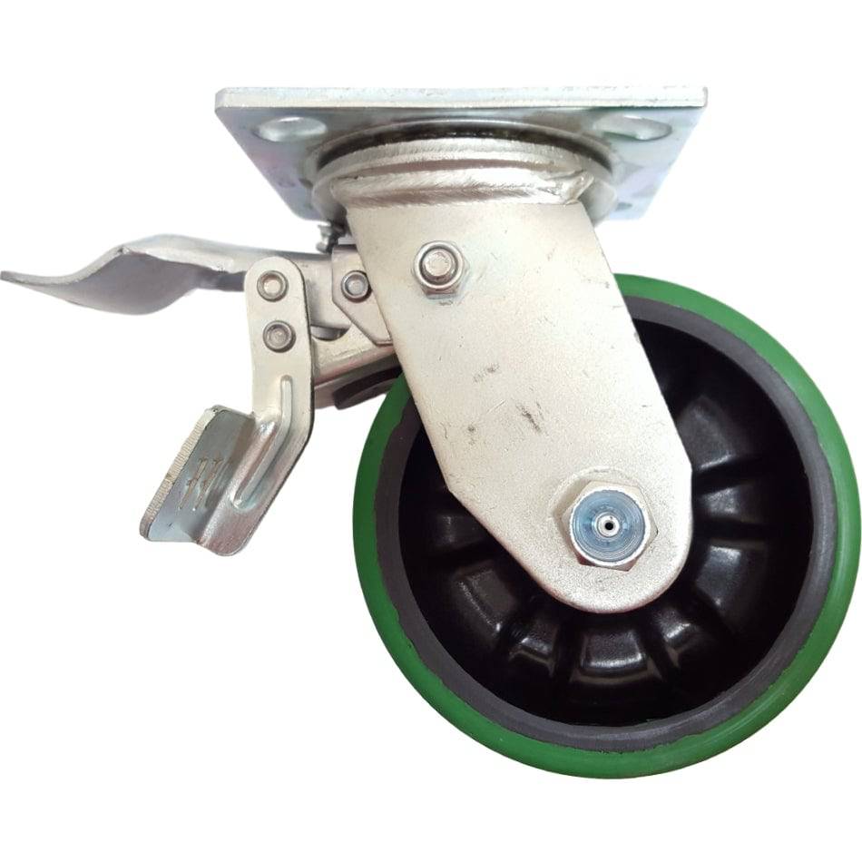 5" x 2" Polyon Maxrok Swivel Caster W/ Dual Pedal Lock Brake - 1000 lbs. Cap. - Durable Superior Casters