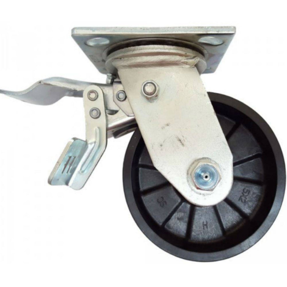 5" x 2" MaxRok Wheel Swivel Caster W/ Dual-Pedal Lock Brake - Durable Superior Casters