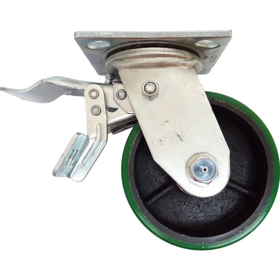 5" x 2" Polyon Cast Swivel Caster w/ Dual Petal Total Lock Brake - 1100 lbs. Cap. - Durable Superior Casters