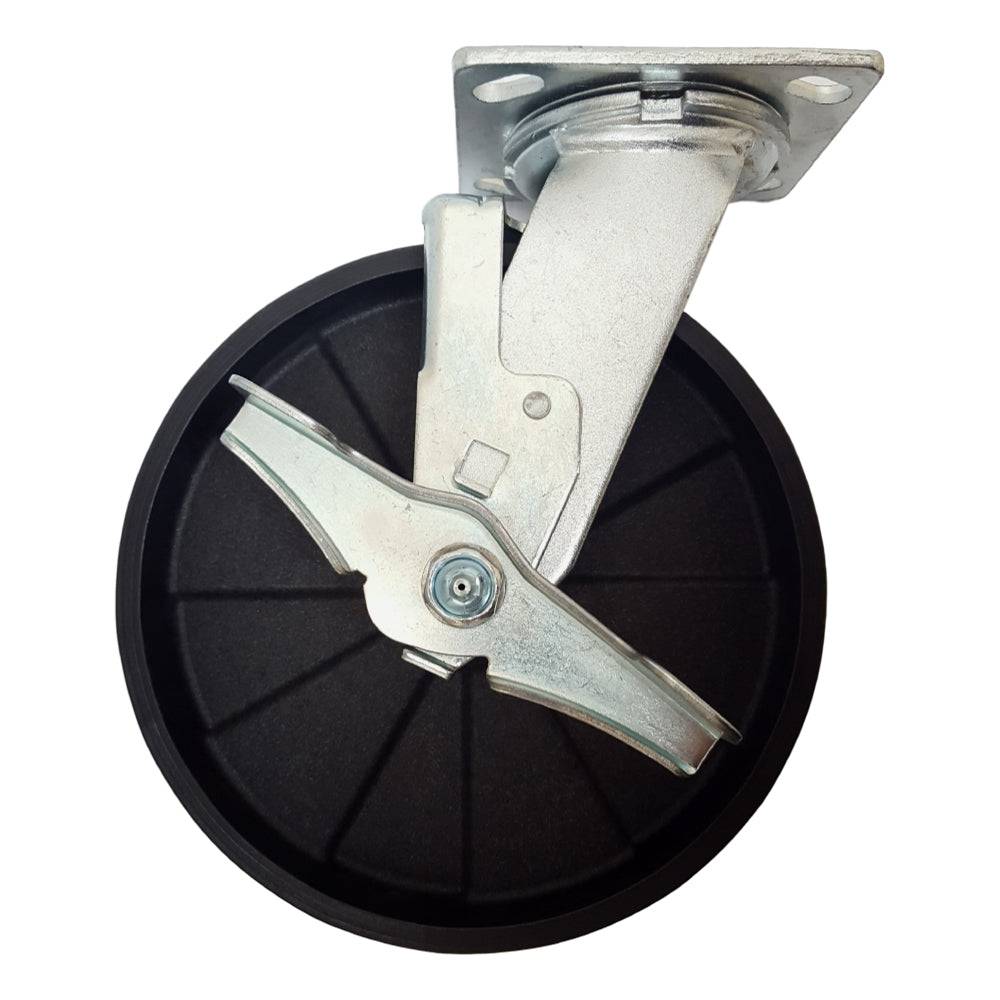 8" x 2" MaxRok Wheel Swivel Caster W/ Brake - 1250 lbs. Capacity - Durable Superior Casters