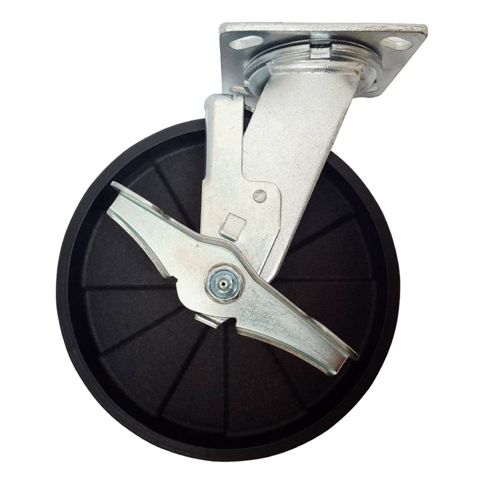 8" x 2" MaxRok Wheel Swivel Caster W/ Brake - Durable Superior Casters