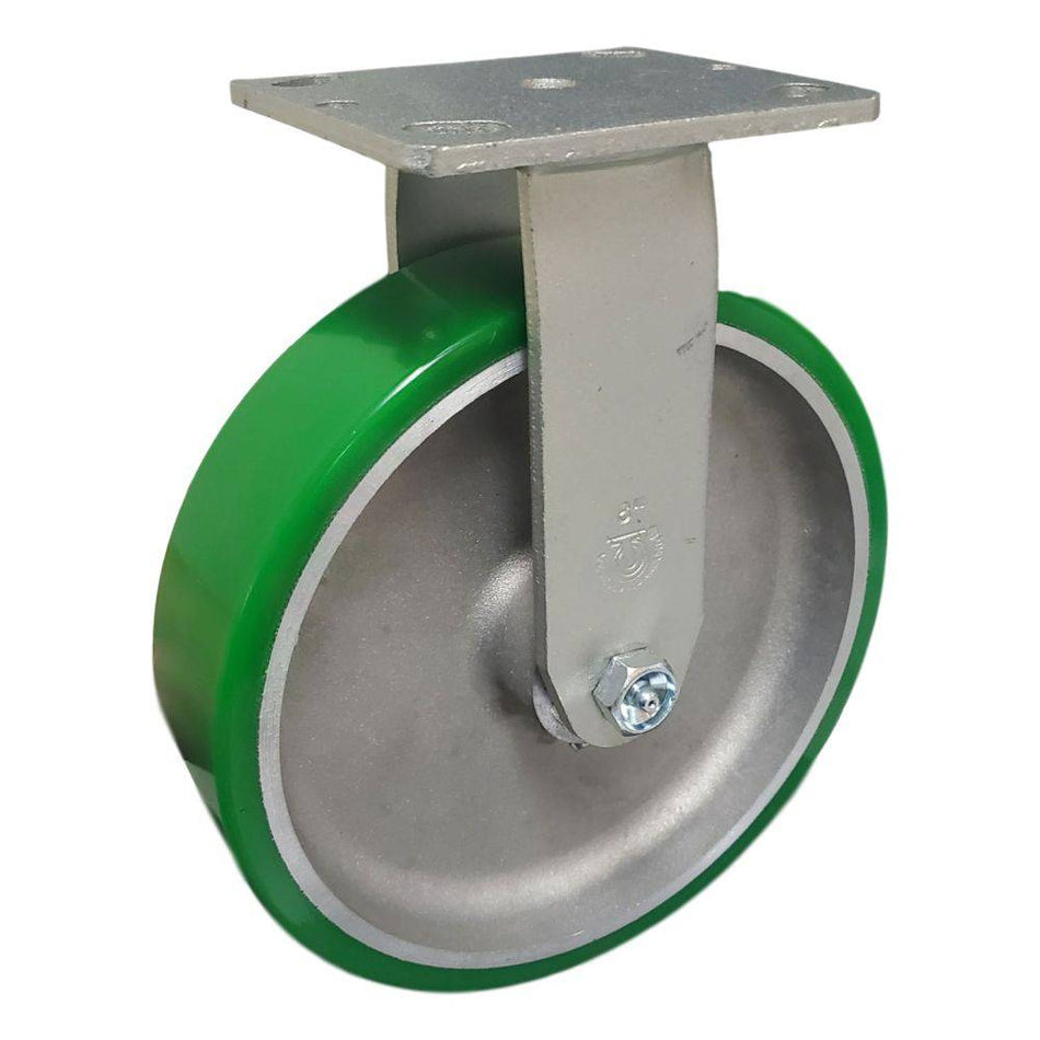 8" x 2" Polyon Aluminum Wheel Rigid Caster - Durable Superior Casters