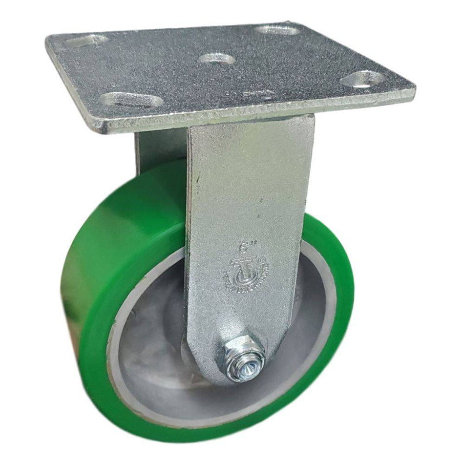 6" x 2" Polyon Aluminum Wheel Rigid Caster - Durable Superior Casters