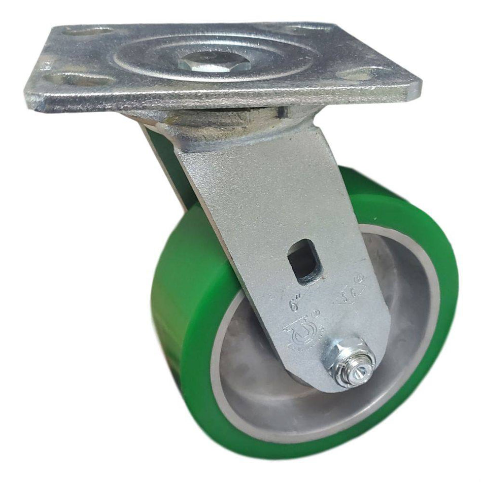 6" x 2" Polyon Aluminum Wheel Swivel Caster - Durable Superior Casters