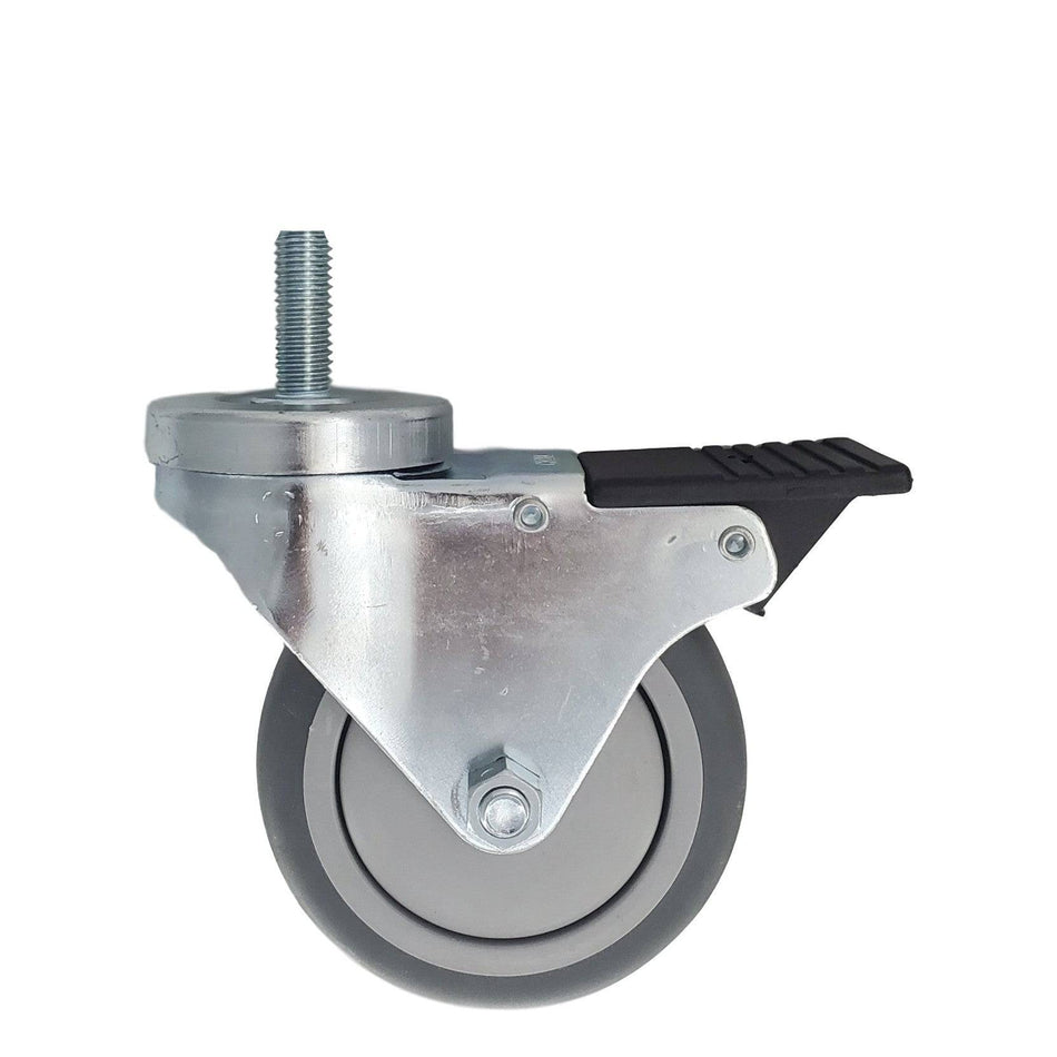 4" x 1-1/4" Thermo-Pro Thread Stem Caster Total Lock Brake - Durable Superior Casters - product view 1