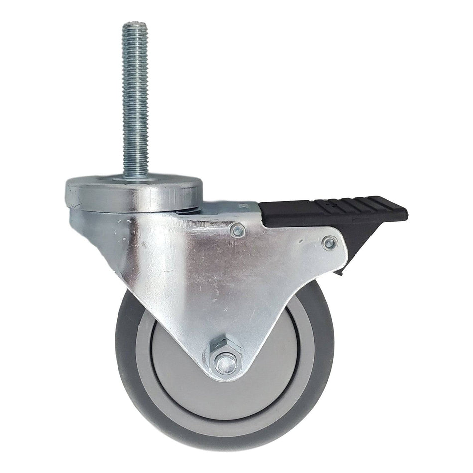 4" x 1-1/4" Thermo-Pro Thread Stem Caster Total Lock Brake - Durable Superior Casters - product view 2